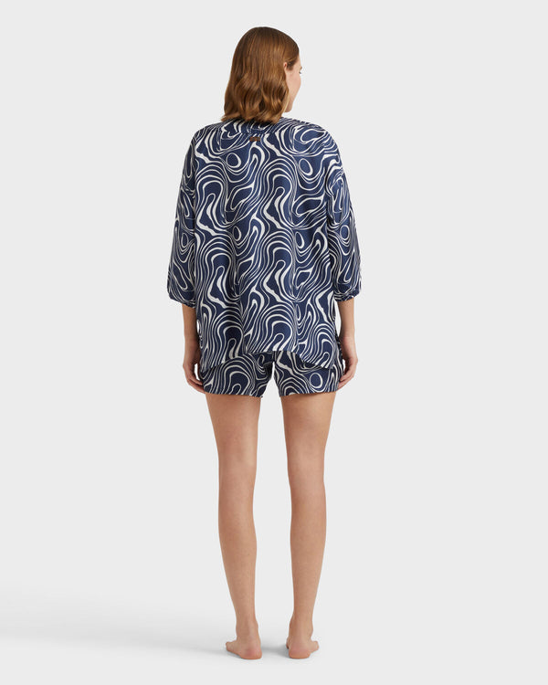 VILEBREQUIN Women Silk Shirt Waves