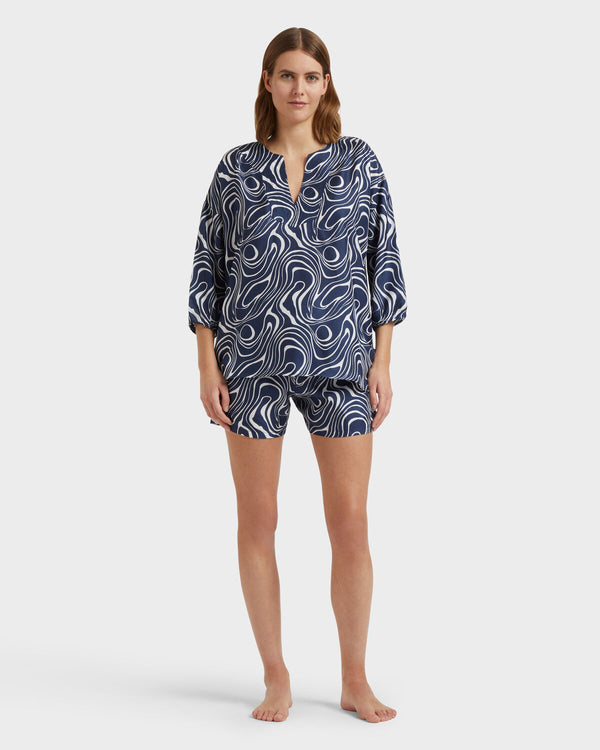 VILEBREQUIN Women Silk Shirt Waves