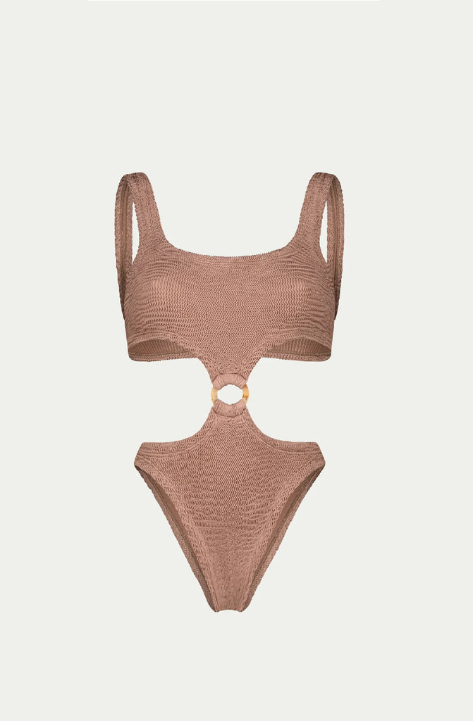 PARAMIDONNA Women Olivia Rose Beige Cut-out One-Piece Swimsuit