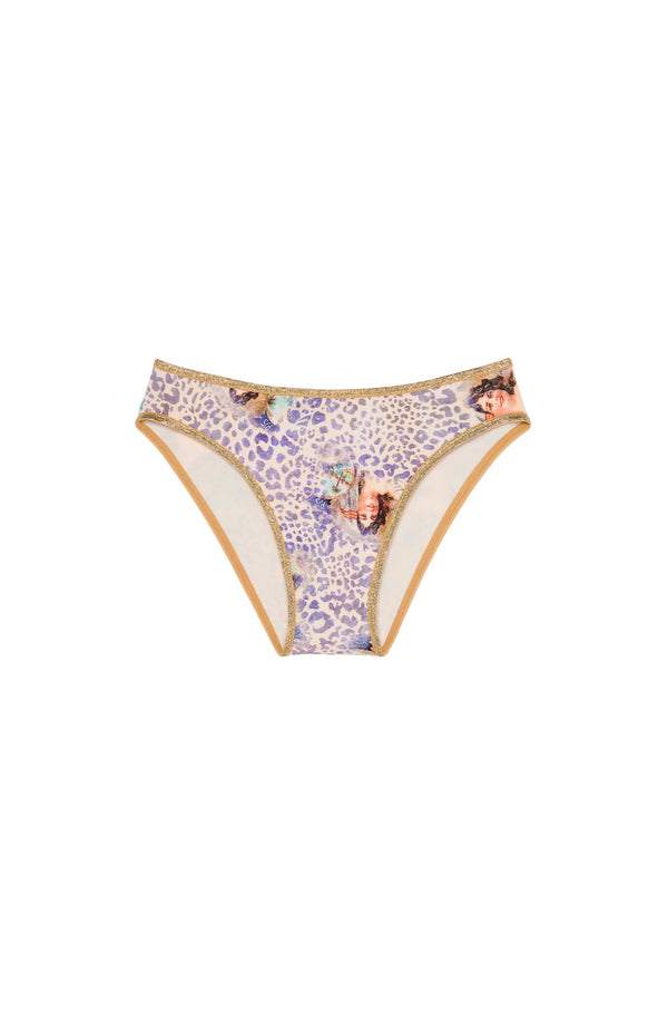 PAIN de SUCRE Women Baby Printed Bandeau Top and Samy High-Cut Bikini Bottom