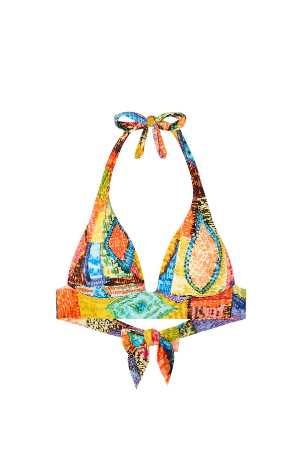 PAIN de SUCRE Women Diva Holi Printed Push-Up Top and Tobago High-Waisted Bikini Bottoms