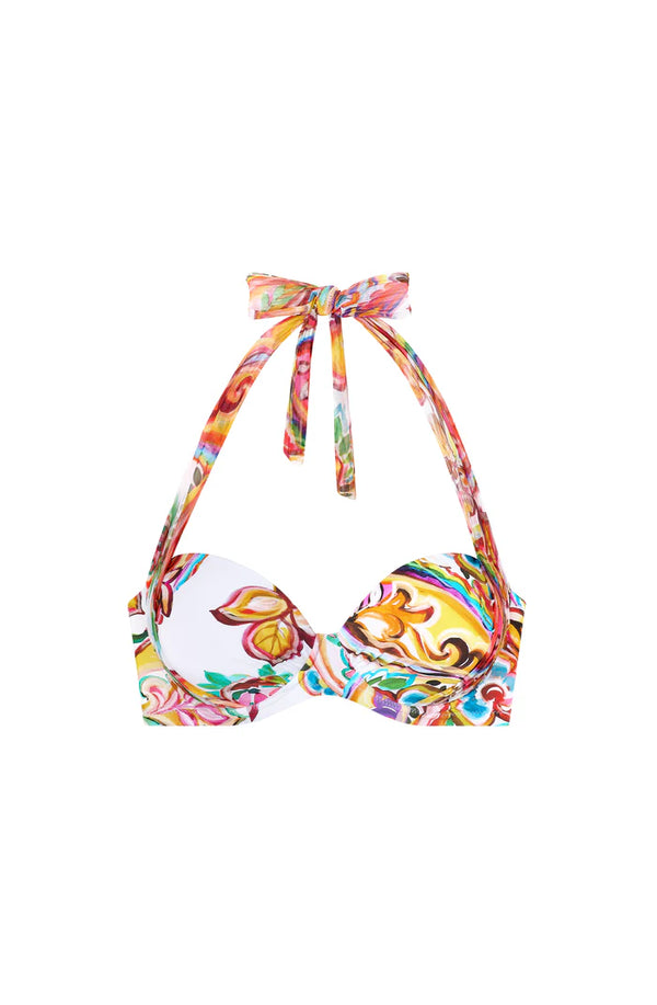 PAIN de SUCRE Women Django Paisley Print Balconette Top and Mishi Mo High-Waisted Paisley Bikini Bottom