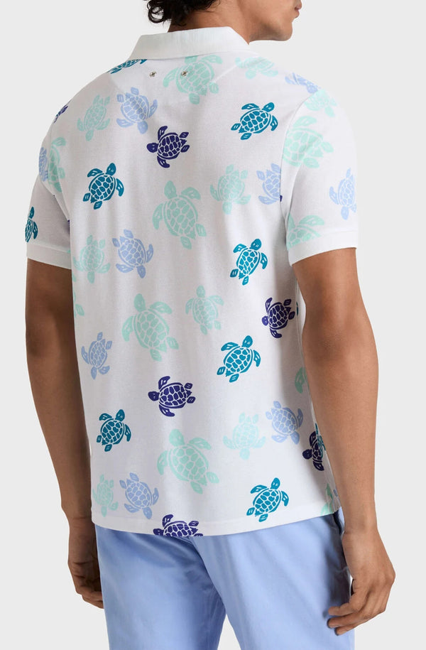 VILEBREQUIN Men Cotton Pique Polo Ronde des Tortues Multicolores