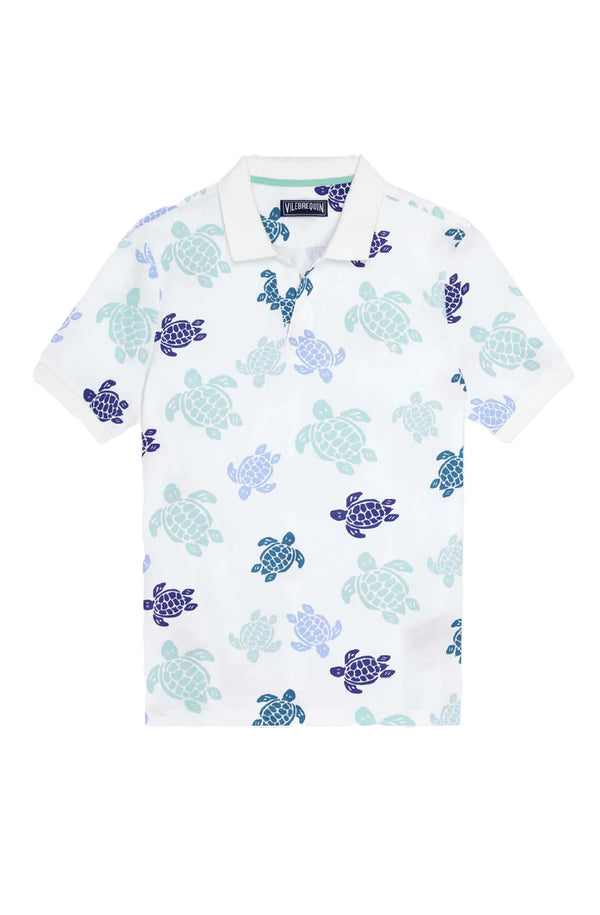 VILEBREQUIN Men Cotton Pique Polo Ronde des Tortues Multicolores