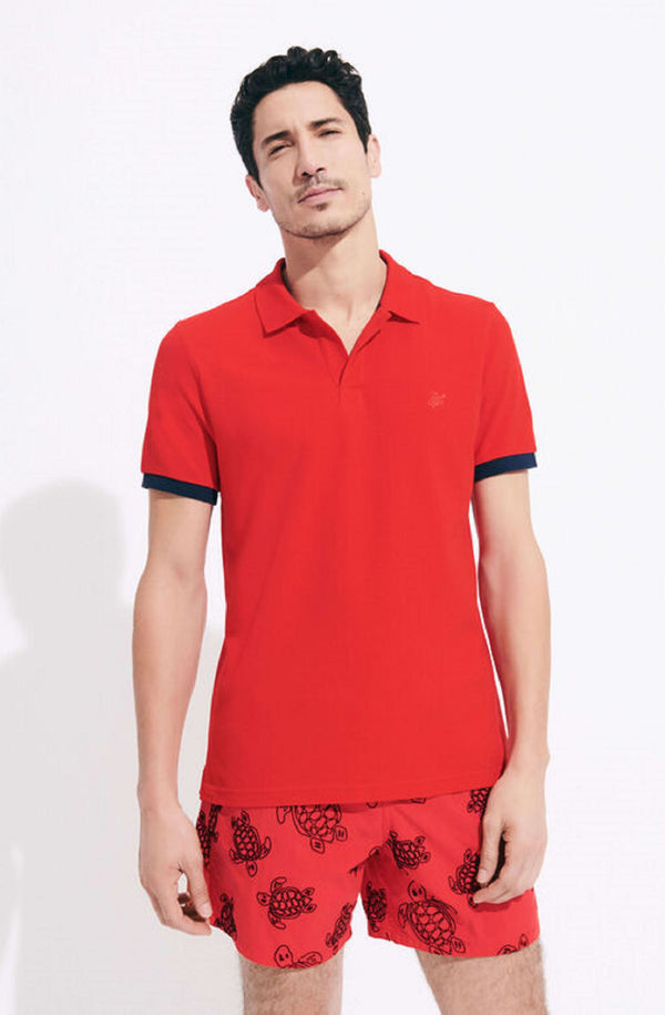 VILEBREQUIN Men Cotton Pique Polo Shirt Solid