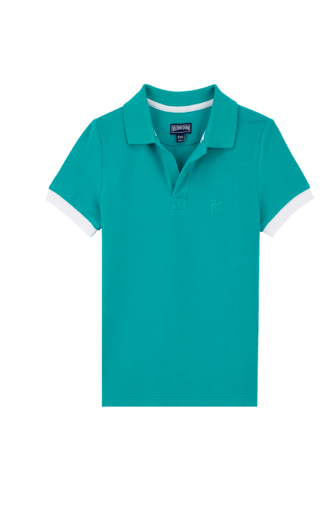 VILEBREQUIN Cotton Pique Boys Polo Shirt Solid