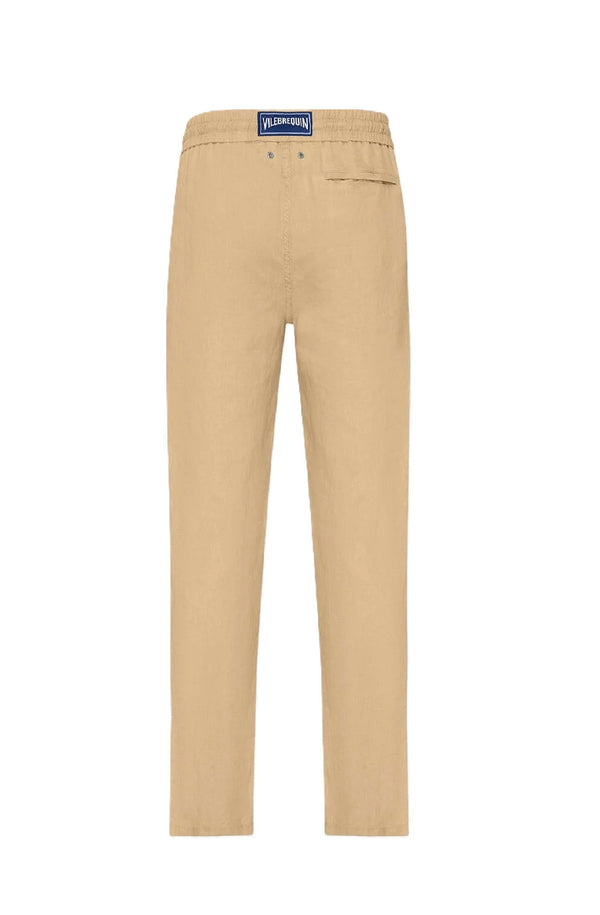VILEBREQUIN Men Linen Pants Regular Fit Natural Dye