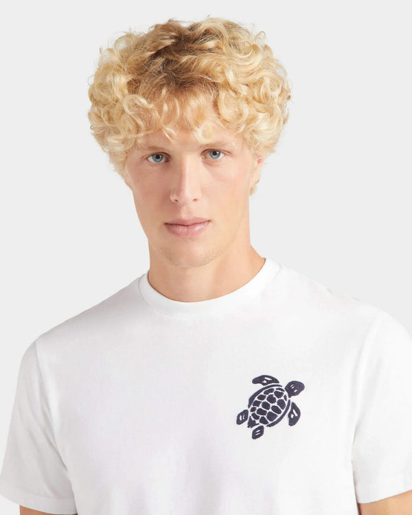 VILEBREQUIN Men Organic Cotton T-Shirt Big Turtle Embroidery