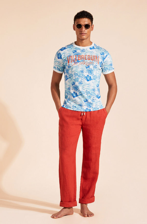 VILEBREQUIN Men Cotton T-Shirt Tahiti Flowers