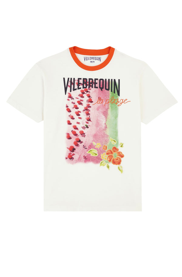 VILEBREQUIN Men Cotton T-Shirt La Plage from the Sky