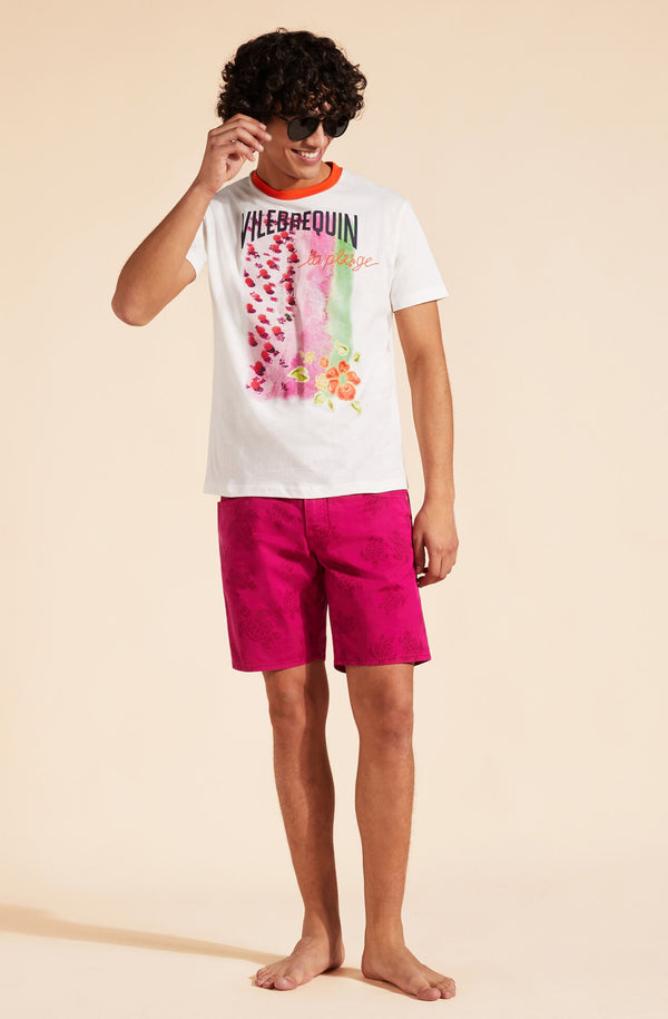 VILEBREQUIN Men Cotton T-Shirt La Plage from the Sky