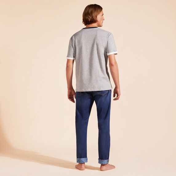 VILEBREQUIN Men Cotton T-Shirt  Yarn Dye Sail
