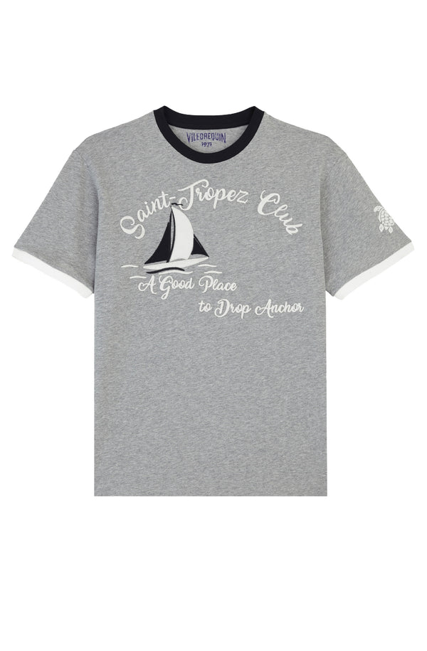 VILEBREQUIN Men Cotton T-Shirt  Yarn Dye Sail
