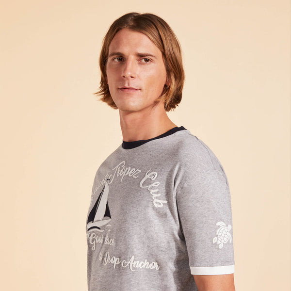VILEBREQUIN Men Cotton T-Shirt  Yarn Dye Sail