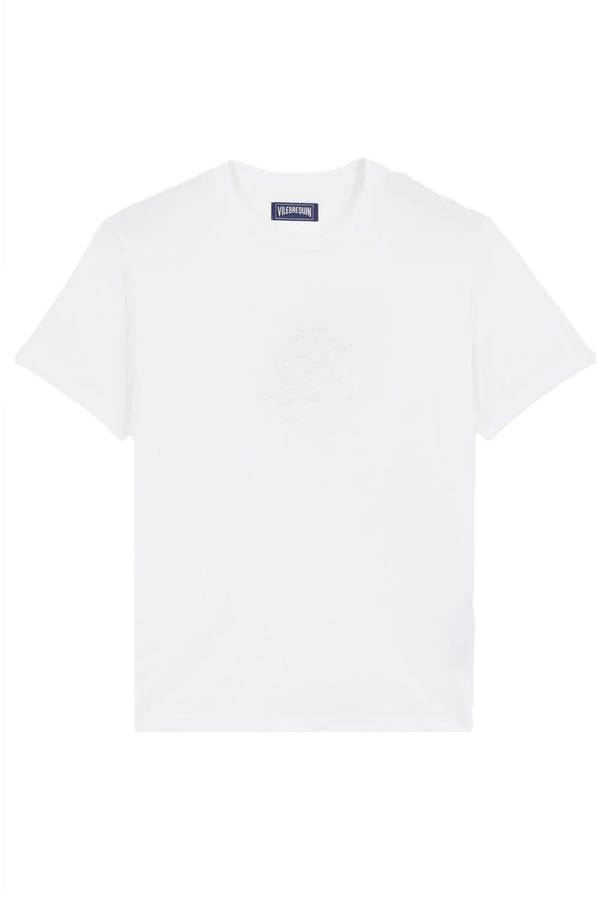 VILEBREQUIN Men Cotton T-Shirt Embroidered Tone on Tone Turtle