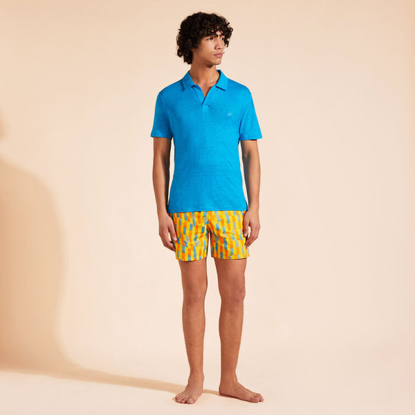 VILEBREQUIN Men Linen Jersey Polo Shirt Solid