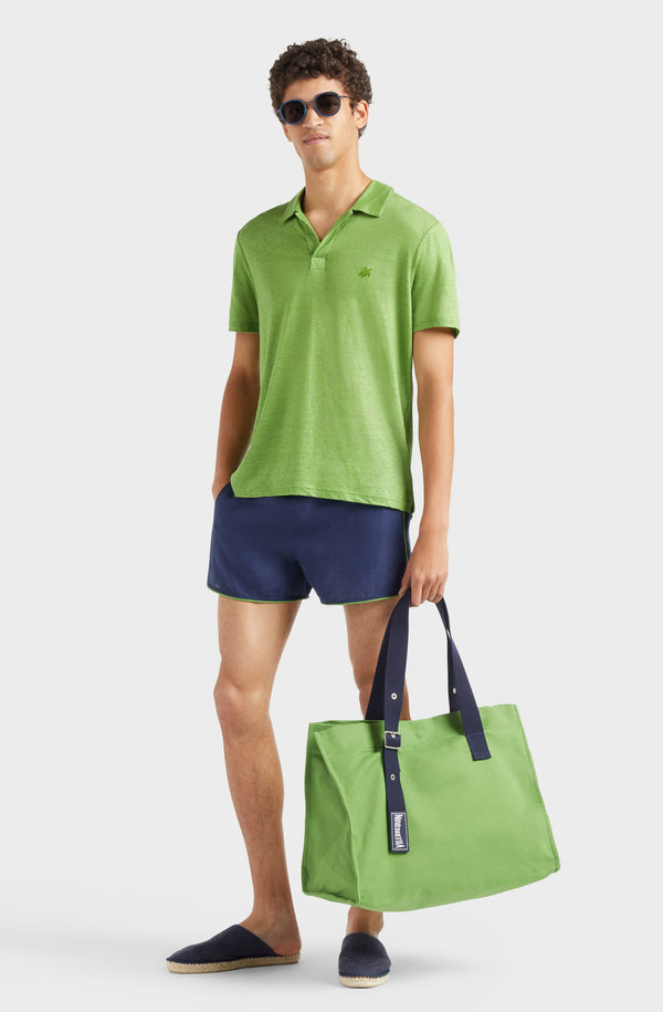 VILEBREQUIN Men Linen Jersey Polo Shirt Solid