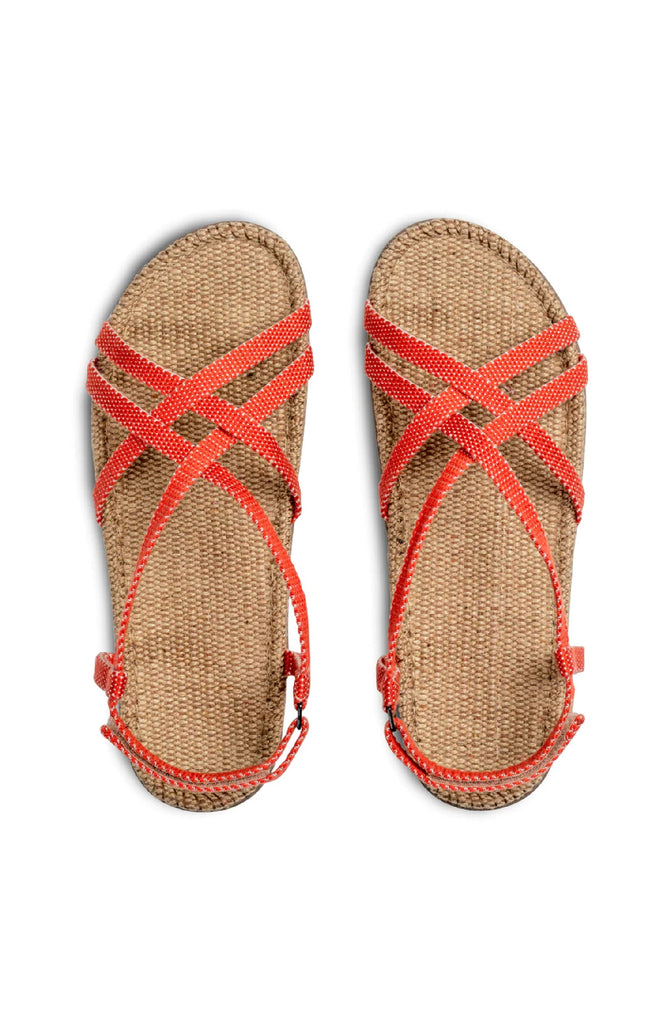 SHANGIES by Stilov Women Jute Sandals Strap in Scarlet Sun