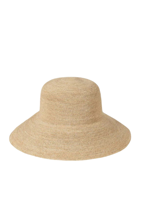 RONNEL Women Panama Brim Down Natural Hat - 7cm