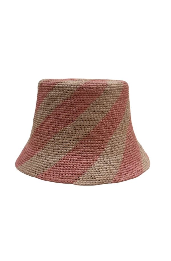 RONNEL Women Panama Brim Down Natural Pink Hat
