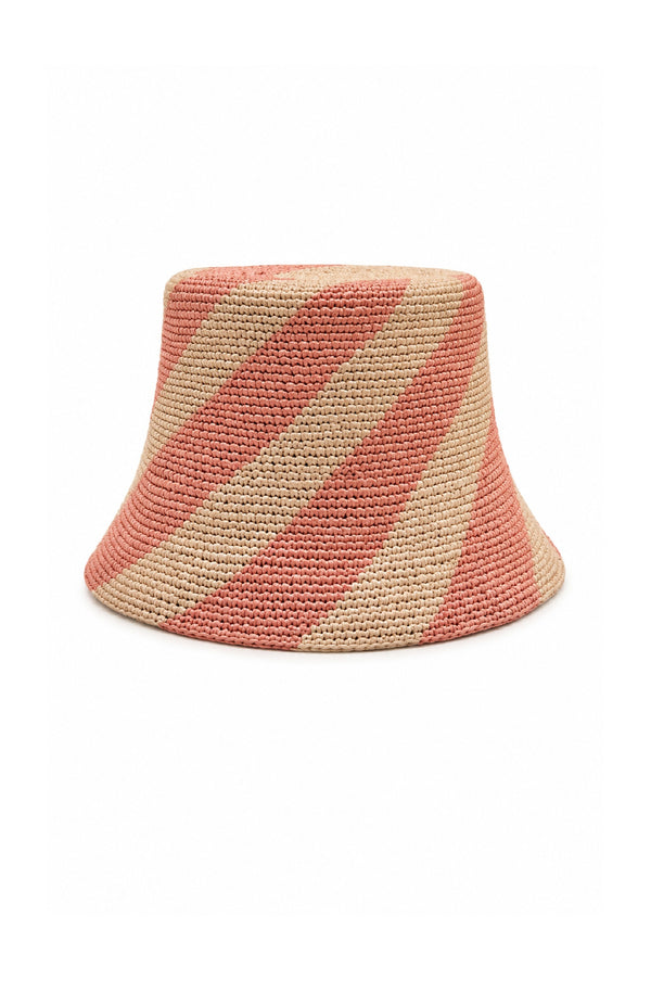 RONNEL Women Panama Brim Down Natural Pink Hat