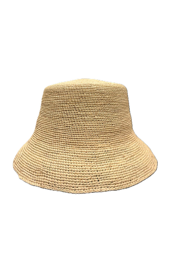 RONNEL Women Panama Brim Down Natural Hat - 8cm
