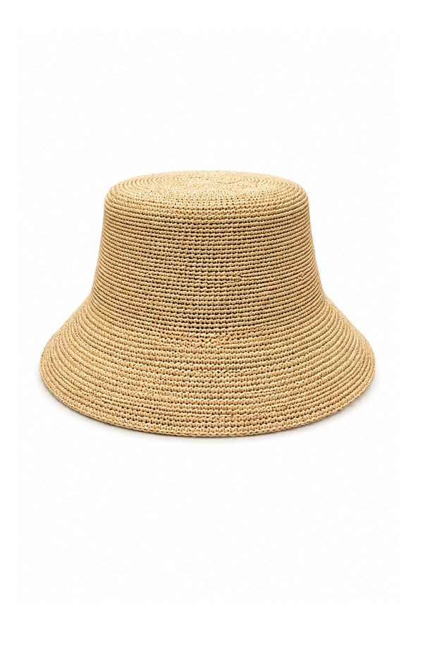RONNEL Women Panama Brim Down Natural Hat - 8cm