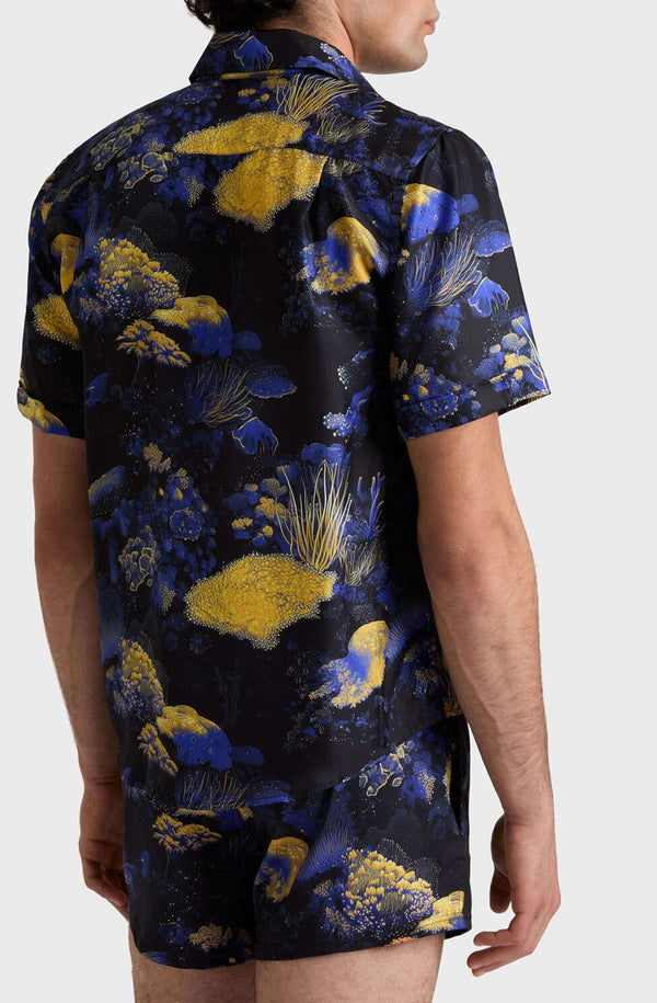 VILEBREQUIN Men Silk Bowling Shirt Coral Reef