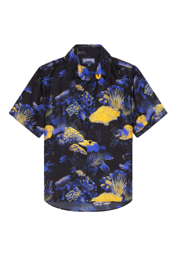 VILEBREQUIN Men Silk Bowling Shirt Coral Reef