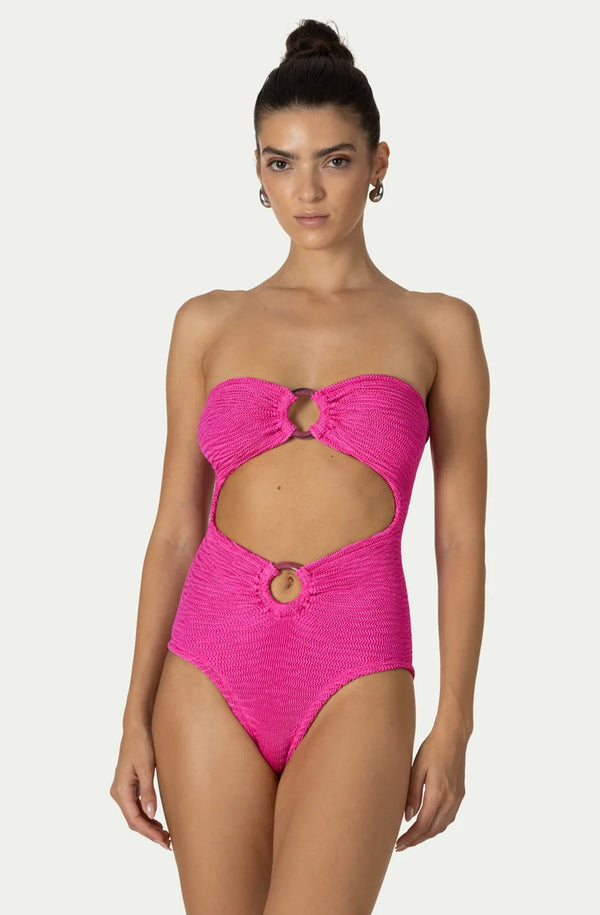 PARAMIDONNA Women Rene Fuchsia Bandeau Ring Bikini