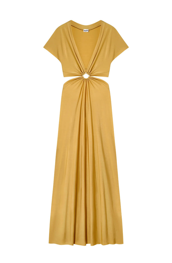 PAIN de SUCRE Women Rislene Gold Flare Maxi Dress