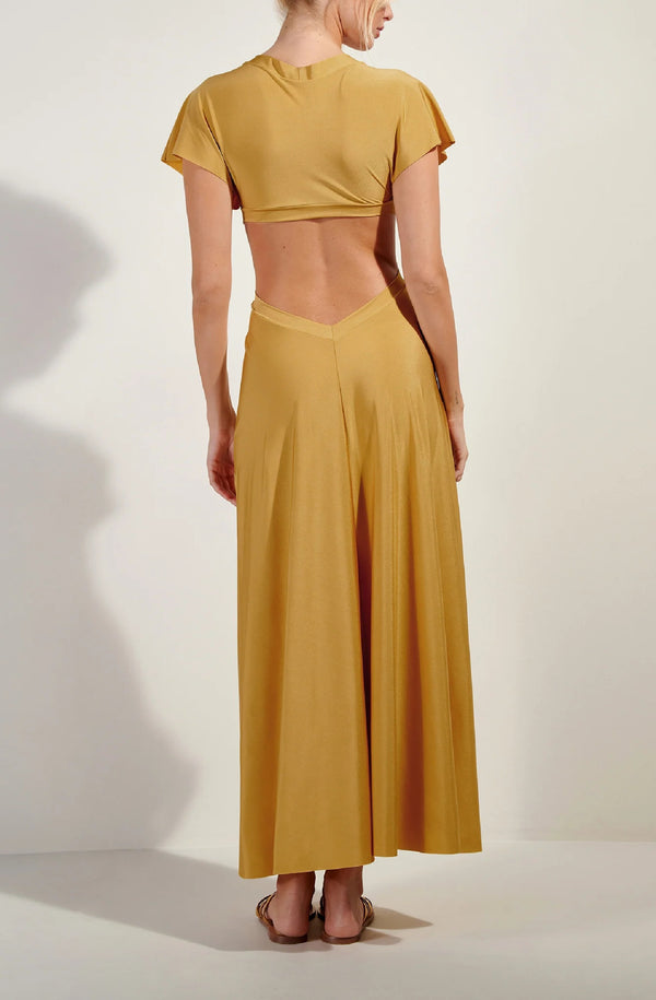 PAIN de SUCRE Women Rislene Gold Flare Maxi Dress