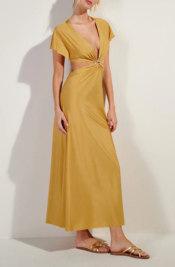 PAIN de SUCRE Women Rislene Gold Flare Maxi Dress