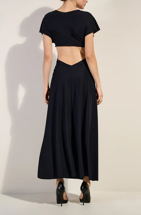 PAIN de SUCRE Women Rislene Long Flared Black Dress