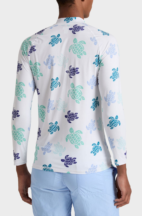 VILEBREQUIN Men Zipped Long Sleeves Rashguard Tortues Multicolores