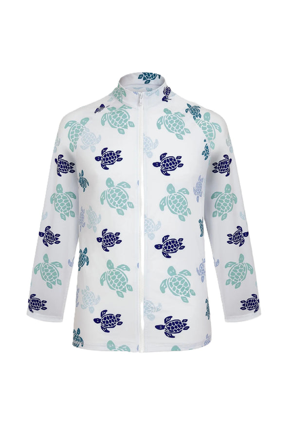 VILEBREQUIN Men Zipped Long Sleeves Rashguard Tortues Multicolores