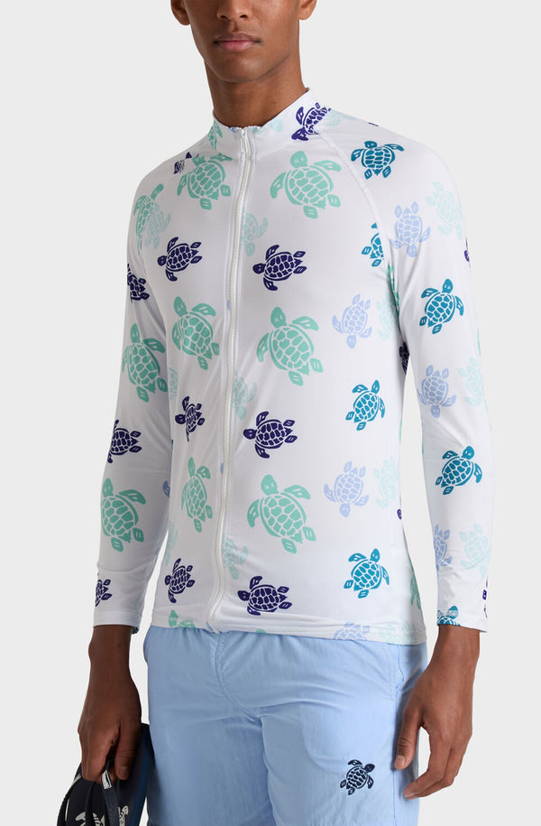 VILEBREQUIN Men Zipped Long Sleeves Rashguard Tortues Multicolores