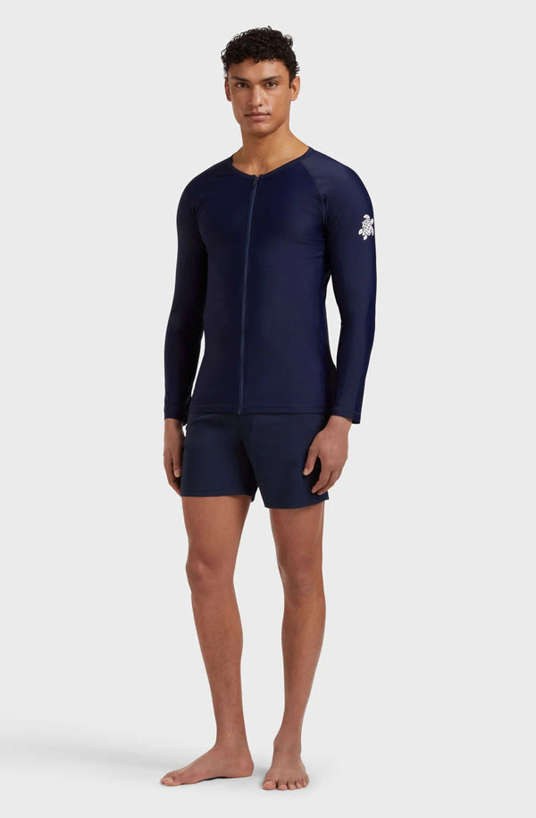 VILEBREQUIN Men UV Protection Long Sleeves Zipper Rashguard Solid