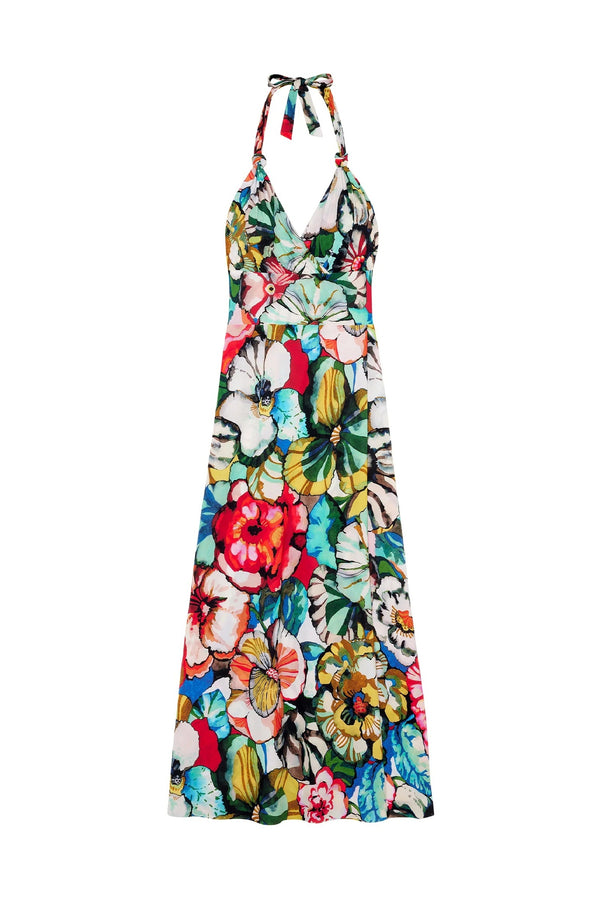 PAIN de SUCRE Women Rona Long Backless Voile Dress with Flower print