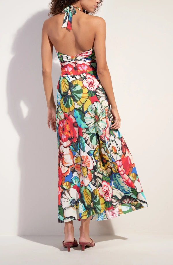 PAIN de SUCRE Women Rona Long Backless Voile Dress with Flower print