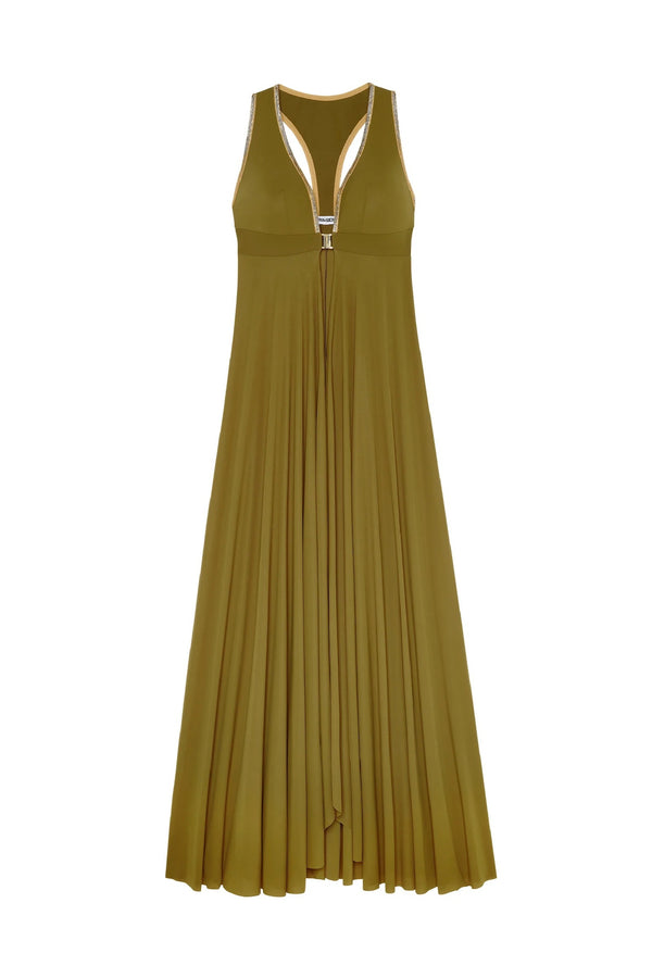 PAIN de SUCRE Women Rosane Long Bronze Open Front Dress