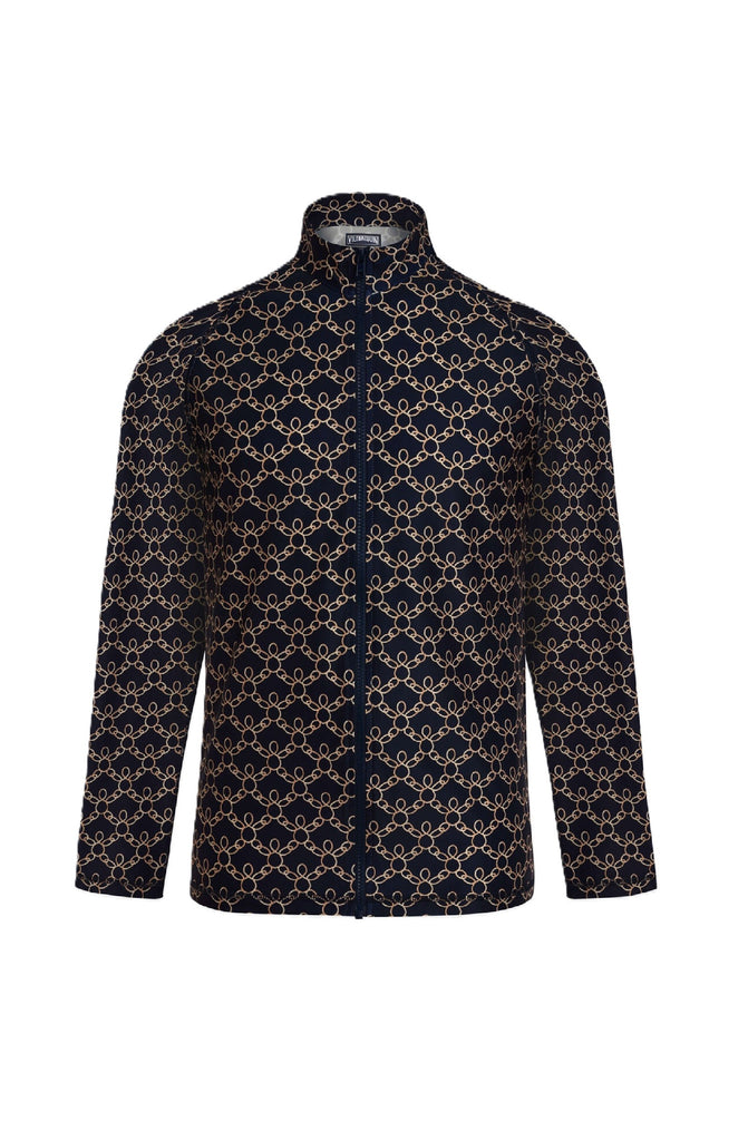 VILEBREQUIN Men Zipped Long Sleeves Rashguard Turtles Chain