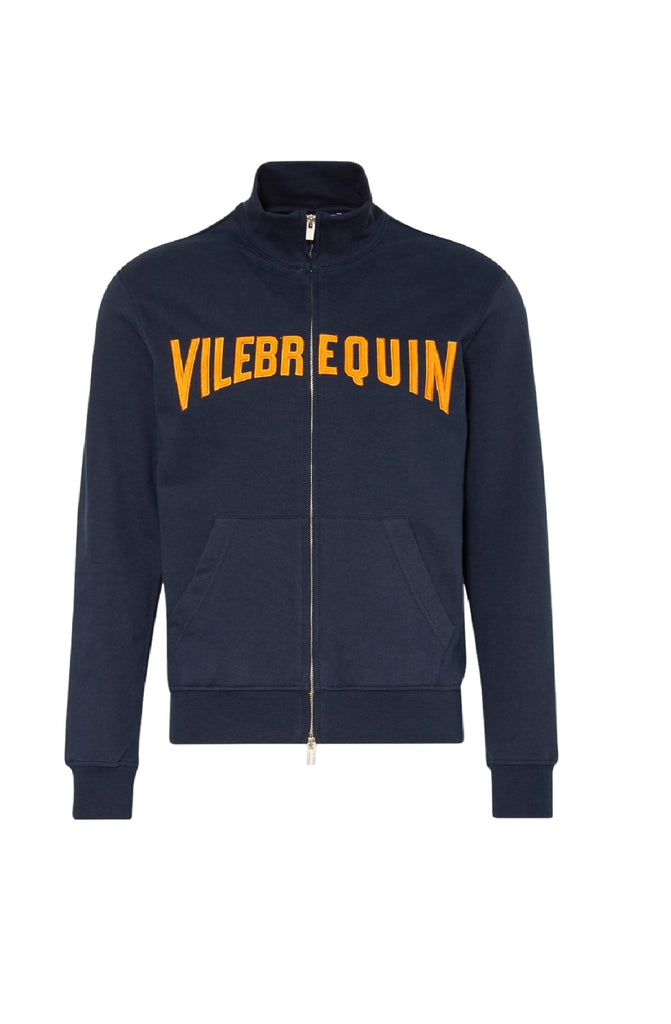 VILEBREQUIN Men Full Zip Sweatshirt Embroidered Velvet Logo