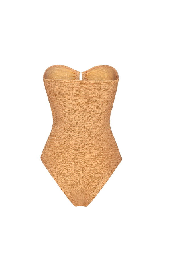 PARAMIDONNA Women Rene Peach Lurex Bandeau Ring Bikini