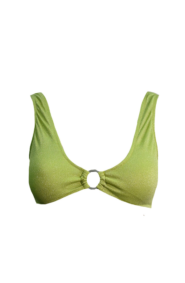 KENDALL & KYLIE Women Baby Lime Ring Detail Bikini Top