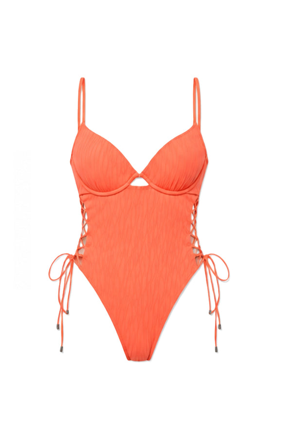 LULI FAMA Women River Dance Peek A Boo Underwire One-Piece Bodysuit