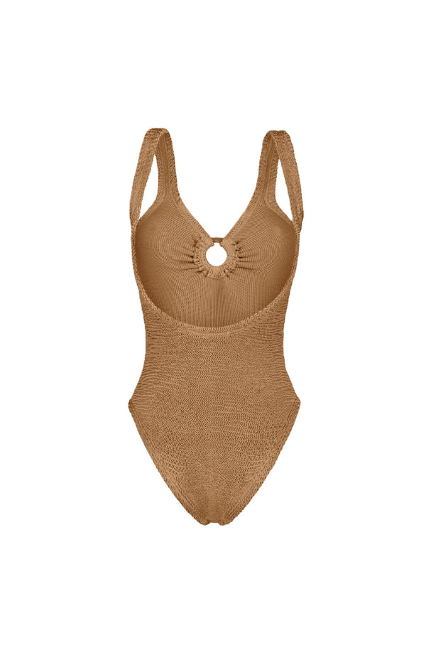 PARAMIDONNA Women Romana Camel Ring One-Piece Swimsuit