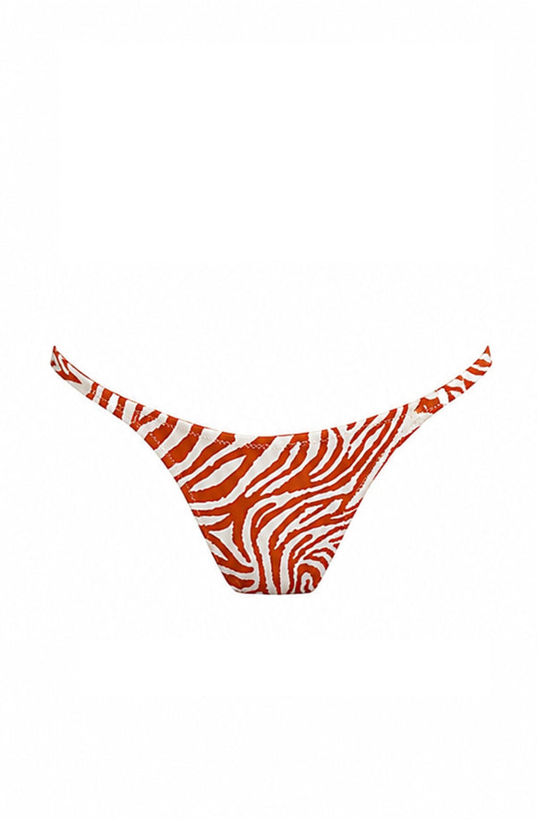 KENDALL & KYLIE Women Rust Tiger Gathered Bandeau Bikini Bottom