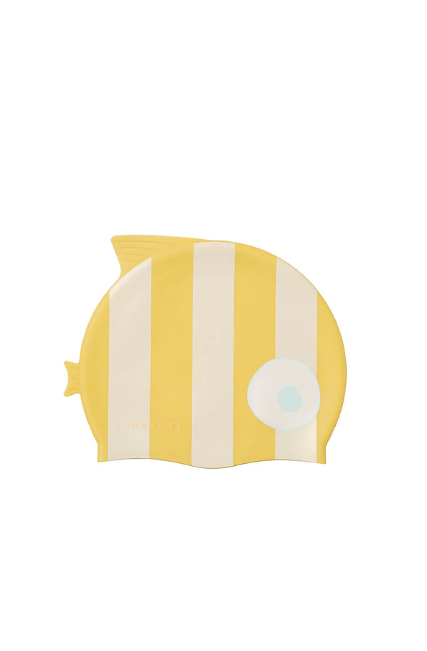 SUNNYLIFE Kids Swimming Cap - Finn the Fish Yellow