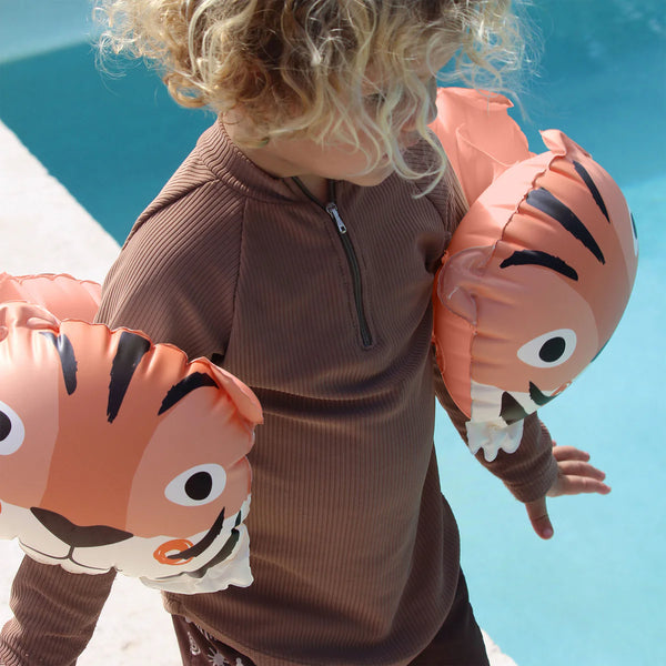 SUNNYLIFE Kids Inflatable Armband - Tino The Tiger Clay